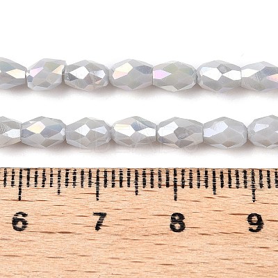 Opaque Solid Color Electroplate Glass Beads Strands EGLA-N013-P4mm-B05-1