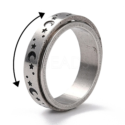 Non-Tarnish 203 Stainless Steel Rotating Spinner Fidget Band Rings for Anxiety Stress Relief RJEW-G118-01P-1