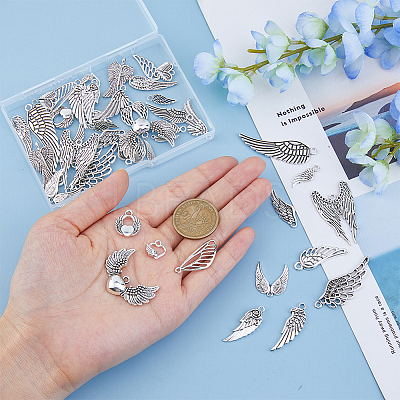 110Pcs 22 Styles Tibetan Style Alloy Pendants FIND-DC0005-79-1
