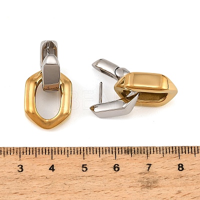 304 Stainless Steel Hoop Dangle Earrings for Women SA-CBAABBA-16GP-1