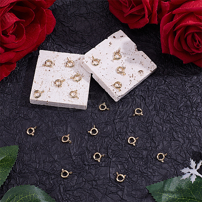 20Pcs Brass Spring Ring Clasps KK-BBC0027-68B-G-1