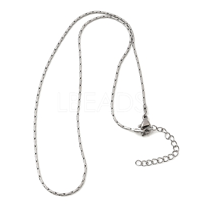 1.3MM 304 Stainless Steel Boston Link Chains Necklaces for Women Men NJEW-Z115-12P-01-1
