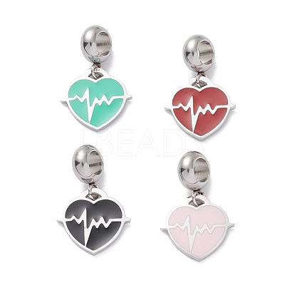 304 Stainless Steel European Dangle Charms STAS-I192-13P-1