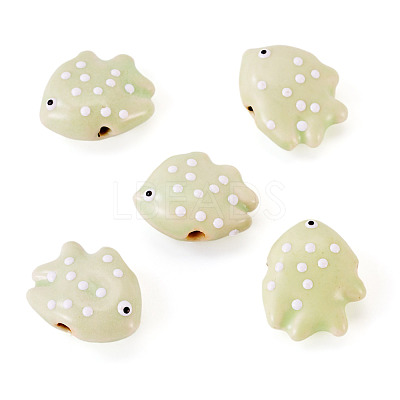 5Pcs Handmade Porcelain Beads PORC-TADJ0001-05F-1