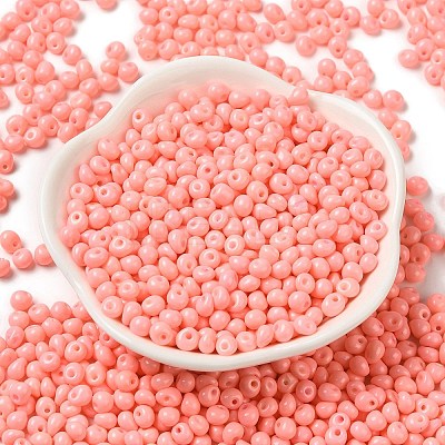 6/0 Opaque Baking Paint Glass Seed Beads SEED-M012-02A-35-1