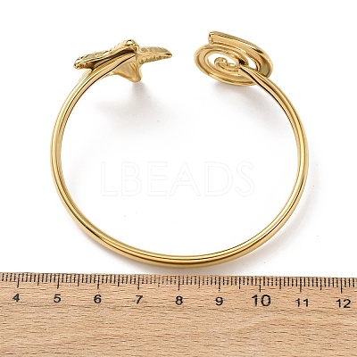 Ocean Theme 304 Stainless Steel Cuff Bangles BJEW-T026-01G-05-1