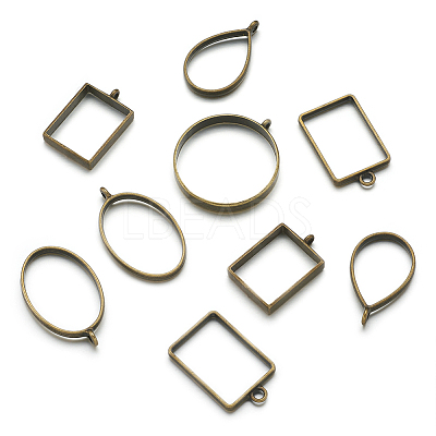 Alloy Open Back Bezel Big Pendants PALLOY-TA0001-26AB-1