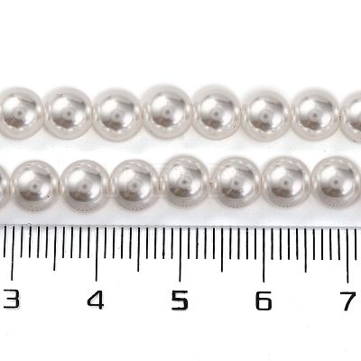 Baking Paint Pearlized Glass Pearl Round Bead Strands PEAR-H019-02B-04-1