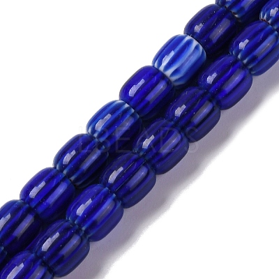 Handmade Lampwork Chevron Beads Strands X-LAMP-K041-01B-21-1