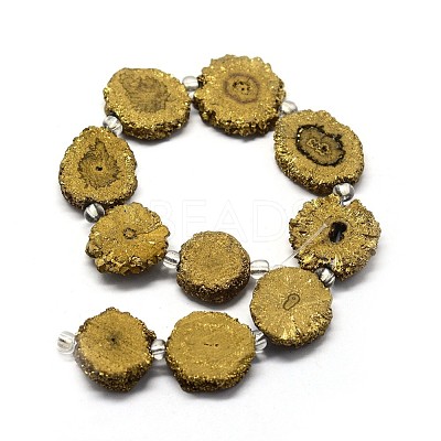 Natural Druzy Quartz Crystal Beads Strands G-F582-A03-1