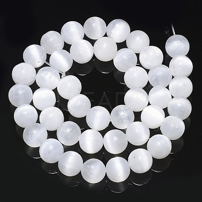 Natural Selenite Beads Strands G-S366-027D-1