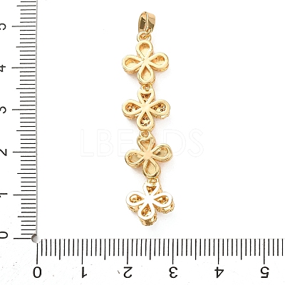 Tassel Brass Micro Pave Clear Cubic Zirconia Pendants KK-L271-01G-15-1