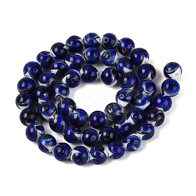 Gold Sand Handmade Lampwork Beads Strands LAMP-N037-08A-1