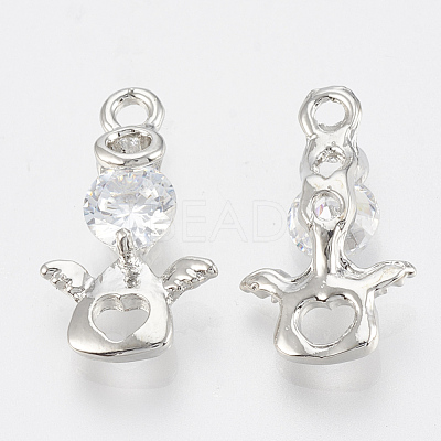 Alloy Cubic Zirconia Pendants X-ZIRC-Q017-035P-1