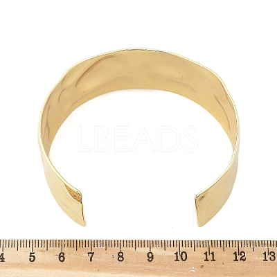 Hammered Brass Cuff Open Bangles BJEW-M060-02G-1