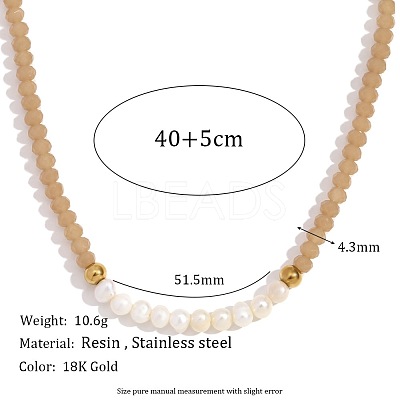 Fashion European Style Pearl Pendant Necklace for Women Handcrafted Stainless Steel Freshwater Pearl Deep Cut Crystal AX4759-9-1
