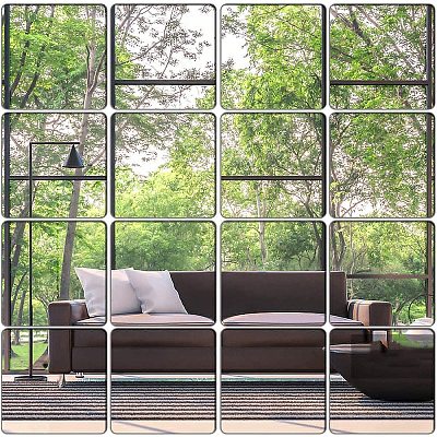 PET Plastic Mirror Wall Stickers AJEW-WH0018-68B-1