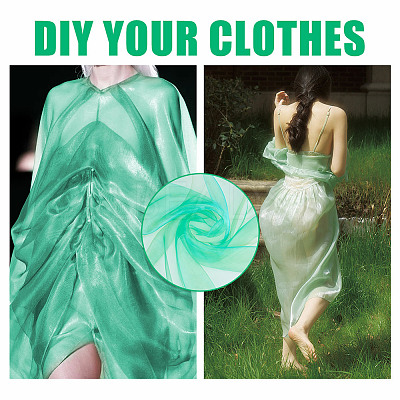 Polyester Organza Fabric DIY-WH0622-049B-1