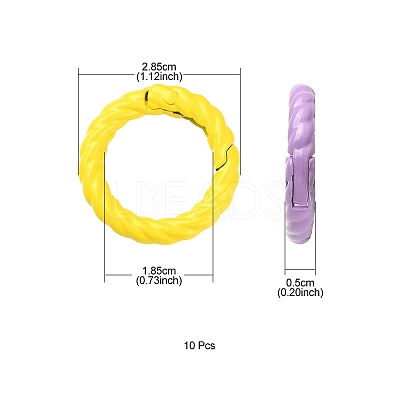 10Pcs Spray Painted Alloy Spring Gate Rings FIND-YW0001-56-1