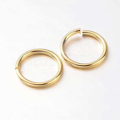 Eco-Friendly PVD Vacuum Plating & Long-Lasting Plated Brass Open Jump Rings X-KK-E663-8mm-G-1