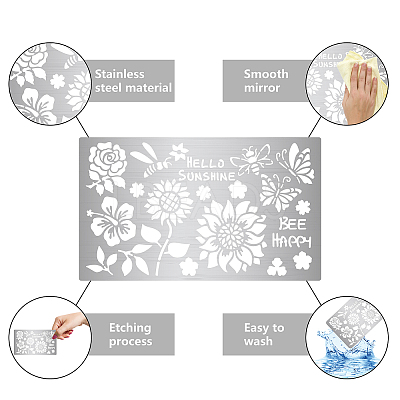 Stainless Steel Cutting Dies Stencils DIY-WH0378-011-1