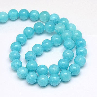 Natural Yellow Jade Beads Strands G-G598-6mm-YXS-28-1