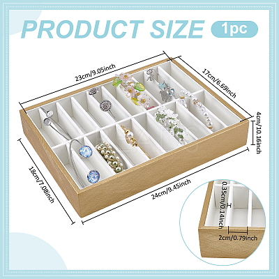 20 Grids PU Leather Bangle Organizer Display Trays BDIS-WH0008-19A-1