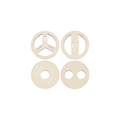 2 Sets Plywood Candle Wick Holders WOOD-BC0001-24B-1