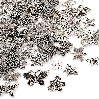 90Pcs 15 Style Tibetan Style Alloy Pendants FIND-TA0003-54-1