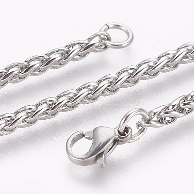 Tarnish Resistant 304 Stainless Steel Wheat Chain Bracelets BJEW-P235-14P-1