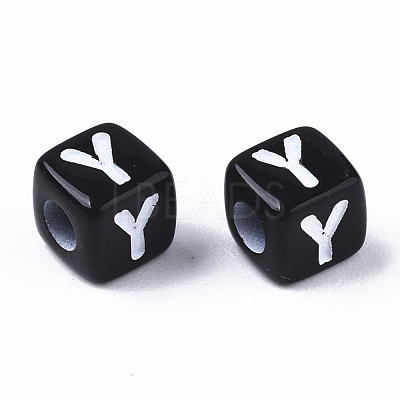 Opaque Acrylic Beads X-SACR-N002-01Y-1