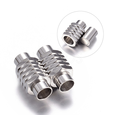 Tarnish Resistant 304 Stainless Steel Magnetic Clasps X-STAS-H055-2-1