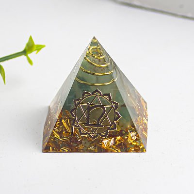 Chakra Theme Orgonite Pyramid Resin Energy Generators WG78315-04-1