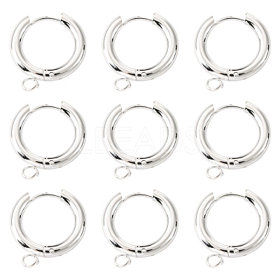 201 Stainless Steel Huggie Hoop Earring Findings STAS-P283-01E-S-1