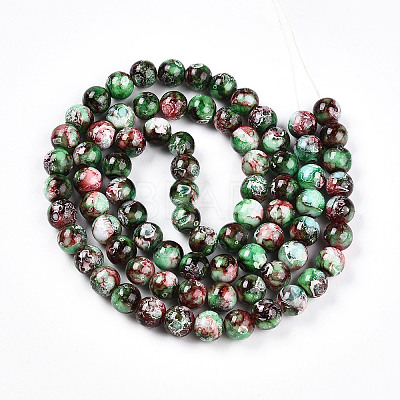 Baking Paint Glass Beads X1-DGLA-N003-10mm-A09-1