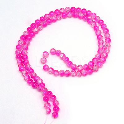 Baking Paint Crackle Glass Bead Strands CCG-S001-4mm-09-1