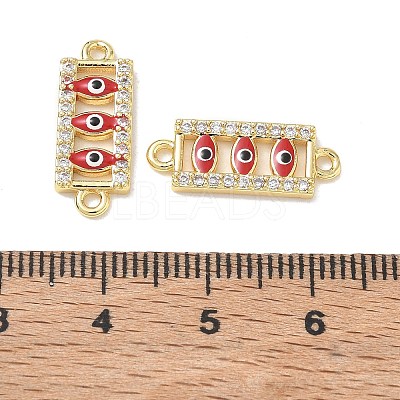 Brass Micro Pave Clear Cubic Zirconia Connector Charms CU-CBA6305-11G-B-1