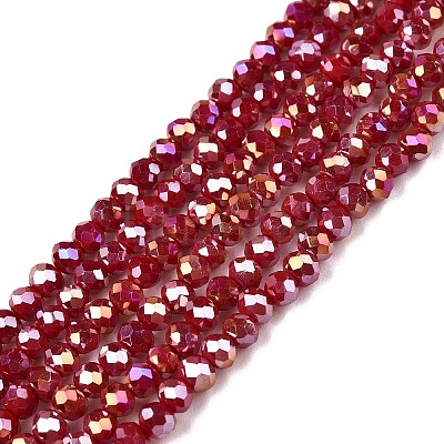 Electroplate Glass Beads Strands EGLA-A044-P2mm-B02-1