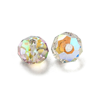Transparent Electroplate Glass Beads GLAA-L046-02B-1