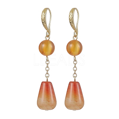 Natural Carnelian & Crackle Agate Beads Earring & Bracelets Set SJEW-JS01309-1
