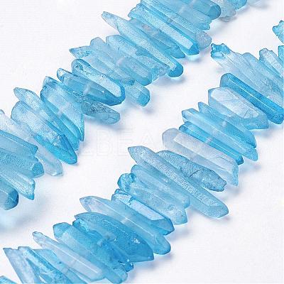 Natural Quartz Crystal Points Beads Strands G-K181-B06-1