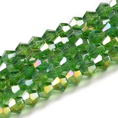 Transparent Electroplate Glass Beads Strands GLAA-F029-4mm-A03-1
