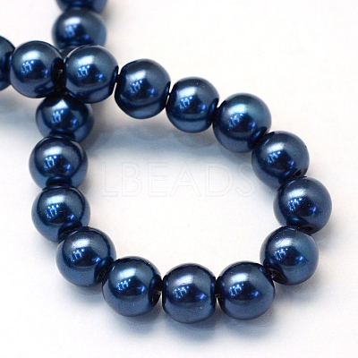 Baking Paint Pearlized Glass Pearl Round Bead Strands HY-Q003-4mm-15-1