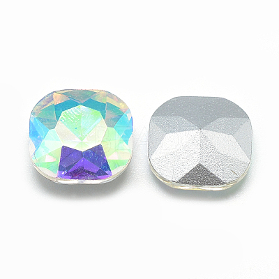 Pointed Back Glass Rhinestone Cabochons RGLA-T032-10x10mm-02-1