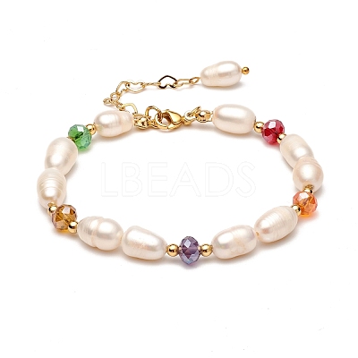 Natural Pearl Beaded Bracelets for Mom Women Girl BJEW-TA00010-1