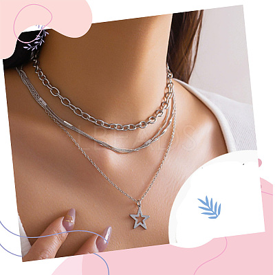 Alloy Pendant and Brass Chains Necklaces & Multi-strand Bracelets for Women SJEW-SC0001-06-1