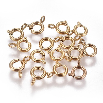 Ion Plating(IP) 304 Stainless Steel Spring Ring Clasps STAS-F224-02G-B-1