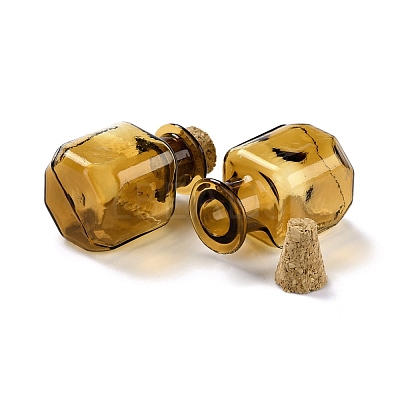 Square Glass Cork Bottles Ornament GLAA-D002-04G-1