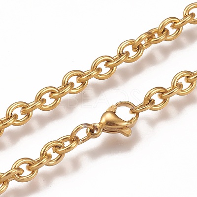 304 Stainless Steel Cable Chain Anklets LS-AJEW-H100-01G-1