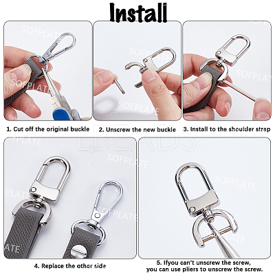 4Pcs Zinc Alloy Swivel Lobster Claw Clasps FIND-SP0005-65P-1
